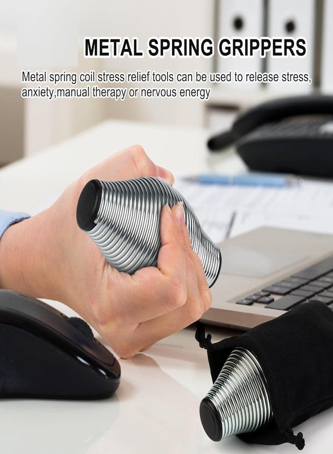 KEYOZA ألعاب معدنية زنبركية لتخفيف التوتر، مناسبة للبالغين، وحشو سلال عيد الفصح، وهدايا للأطفال والمراهقين والرجال، وأدوات مكتبية هادئة وفعّالة لتخفيف التوتر، وكرة حسية لتخفيف التوتر، وأداة مساعدة على التحكم في التوتر. - Image 5